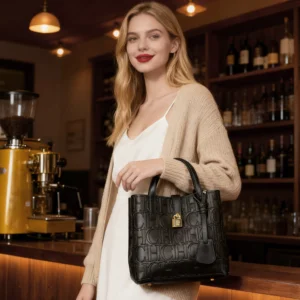 Bolsa Tote Embossed Letter: Elegância em Relevo e Design Atemporal