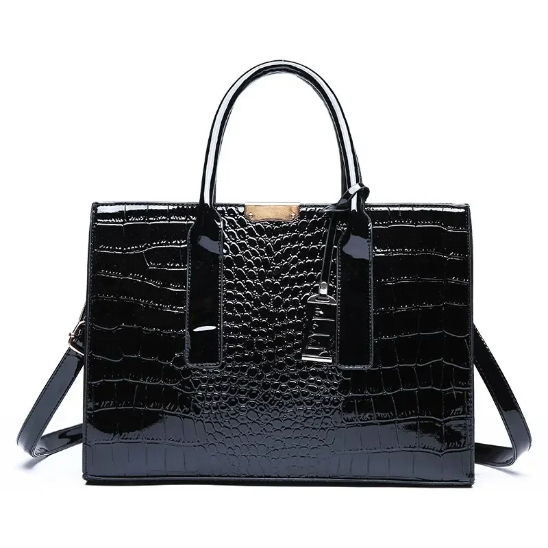 Bolsa Tote Vintage Croco: Elegância Executiva e Amplo Espaço - Imagem 9