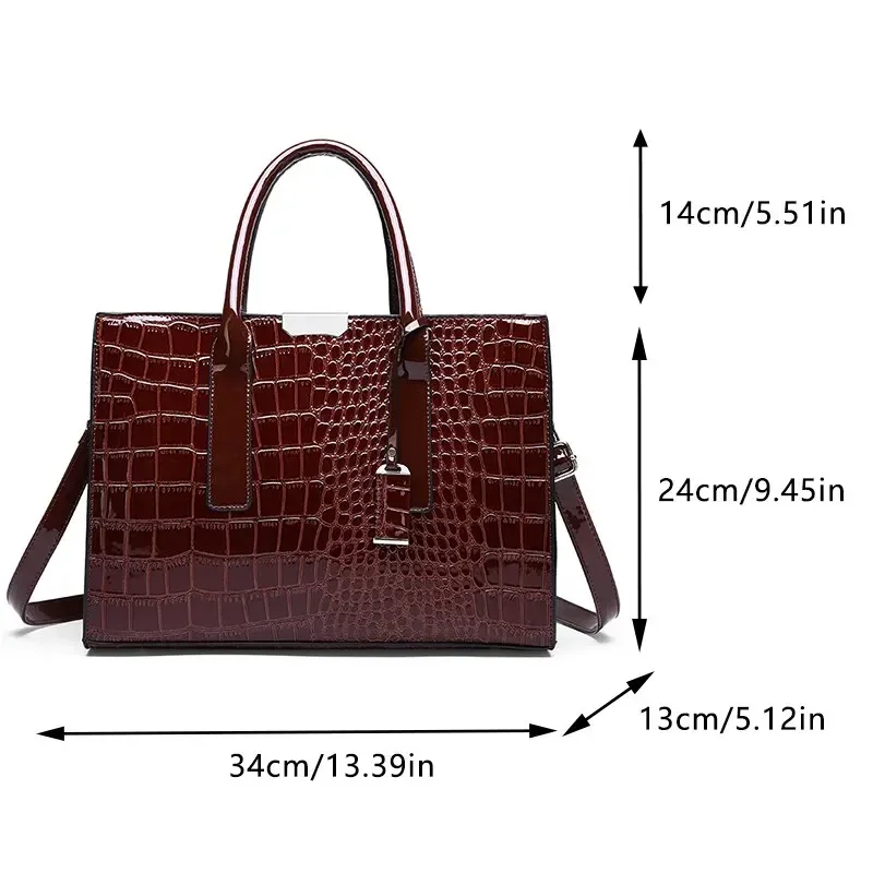 Bolsa Tote Vintage Croco: Elegância Executiva e Amplo Espaço - Imagem 2