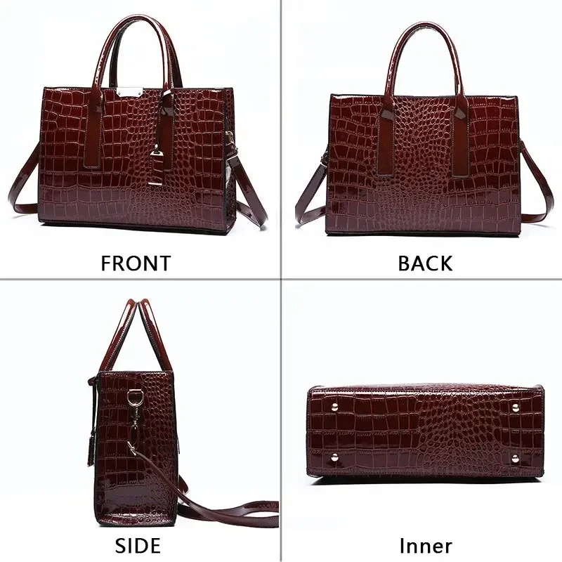 Bolsa Tote Vintage Croco: Elegância Executiva e Amplo Espaço - Imagem 4